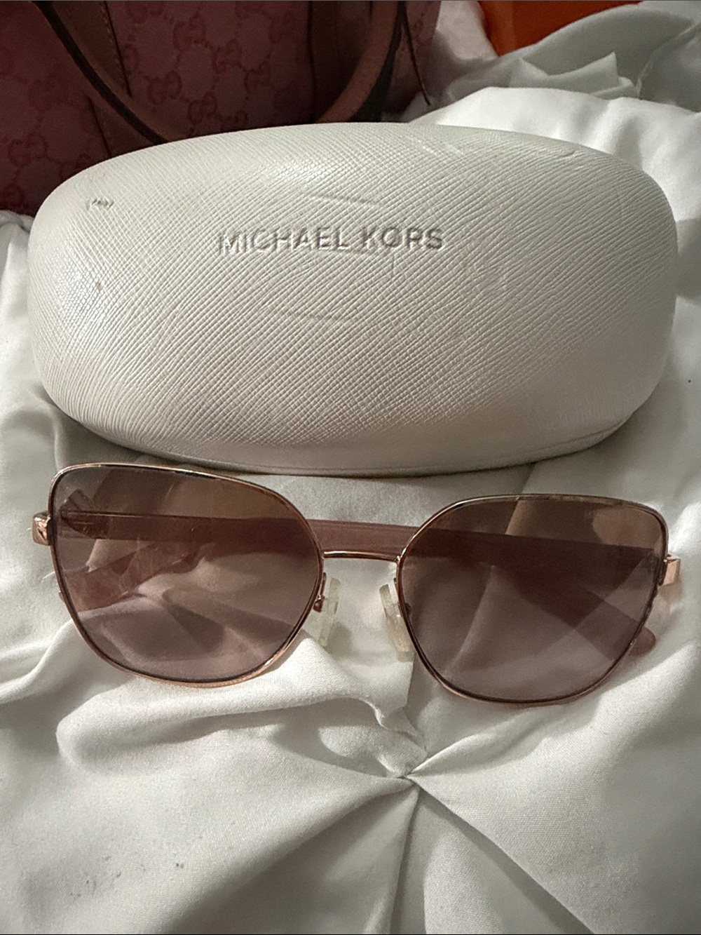 Michael Kors Rose Gold Frames with Brown Lenses Sunglasses